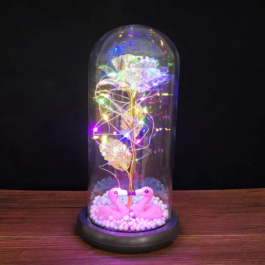 LED Enchanted Glass Rose Decor Mmall USA