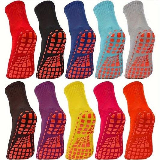 10 Pairs Of Non Slip And Breathable Adhesive Short Socks Suitable For Yoga, Pilates, Sports, Fitness, Men And Women's Universal Accessories