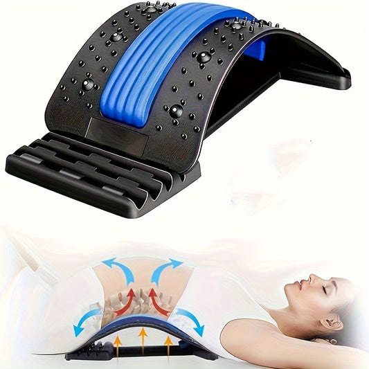 Back Stretching Device for Yoga, Pilates & Exercise: 4 Adjustable Settings, Multi-Level Support, Relieves Back Fatigue