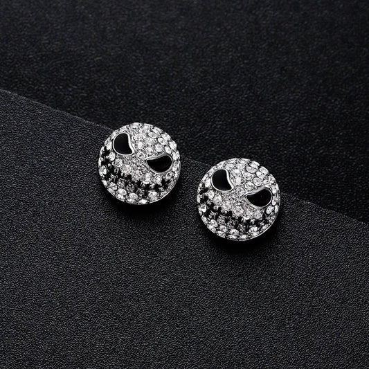 Rhinestone Skull Stud Earrings for Halloween Mmall USA