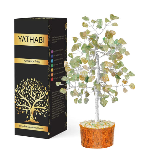 YATHABI Jade Tree Decor - Crystal Tree - Spiritual Things - Green Jade Crystals - Feng Shui Crystals and Stones - Crystal Tree of Life - Gemstones Tree - Jade Stone Bonsai Tree - Good Luck Gifts Mmall USA