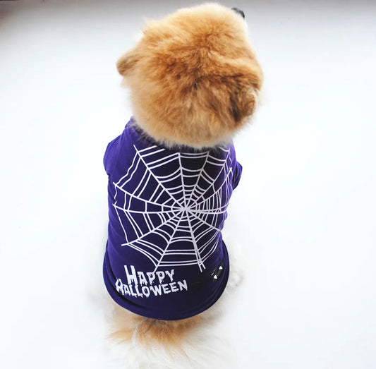 Cotton Halloween Pumpkin Dog Clothes for Pets Mmall USA