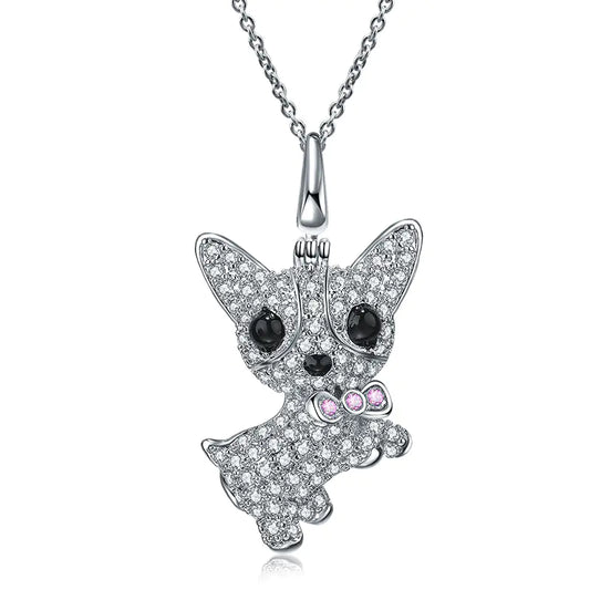 Personality Dog Necklace in Platinum Plating, Wholesale