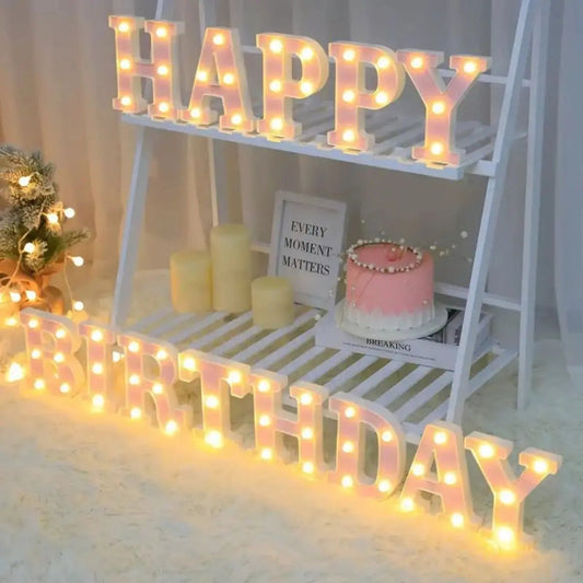 Customizable LED Letter Lights – Battery-Powered, Versatile for Parties, Home & Festive Decor Mmall USA
