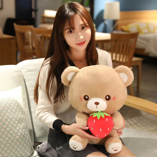 Strawberry Bear Plush Toy Pillow for Kids' Gifts Mmall USA