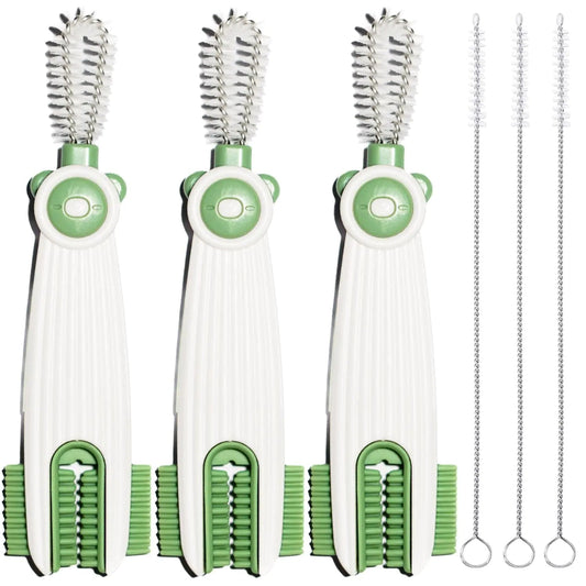 3 in 1 Cup Lid Cleaning Brush Set 3 Pack Multifunctional Cleaning Brush Baby Bottle Brushes Set Water Bottle Cleaner BrushHome Kitchen Cleaning Tools Portable Lid Cleaner with Brush(Green) Mmall USA