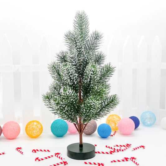 30CM Shiny Mini Artificial Christmas Tree Desktop Immortal Decoration New Year Family Decoration Birthday Gift Valentine's Day