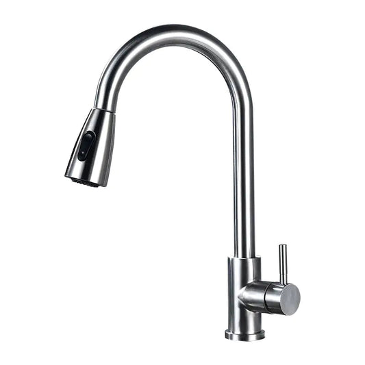 304 Stainless Steel Pull-out Kitchen Faucet with Dual Outlet Mmall USA