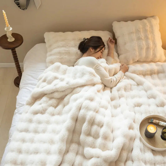 Polyester Rabbit Velvet Blanket Mmall USA