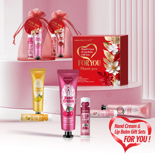 Wedding Gift 24PCS/box lip balm in bulk, hand cream in bulk thank you card and red gauze bag