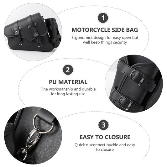 Motorcycle Saddle Tail Side Bag – Waterproof PU Tool Panniers for Travel, Swingarm Hanging, and Storage