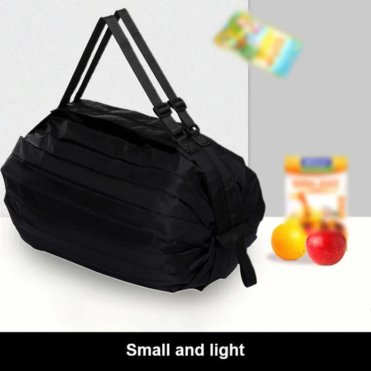 Large Foldable Reusable Shopping Bag – Eco-Friendly Grocery, Beach, and Toy Storage Tote with Cat & Lemon Print