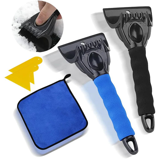 Ice Scrapers for Car Windshield Snow Scraper with Towel Vehicle Snow Frost Removal Tools Mini Snow Ice Brush Shovel Winter Use