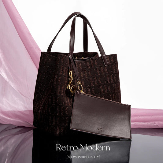 Women's Large Bucket Bag — Letter Design Shoulder Handbag