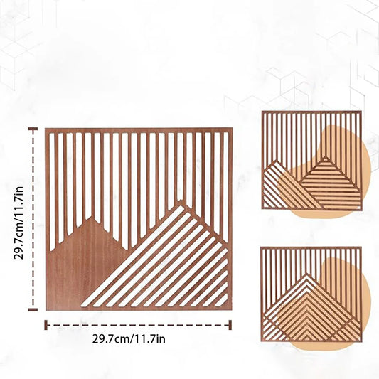 3PCS Modern Wood Art Wall Decor Wood Art Decor for Living Room, Bedroom, Office,Easy to Install Home Decor Style