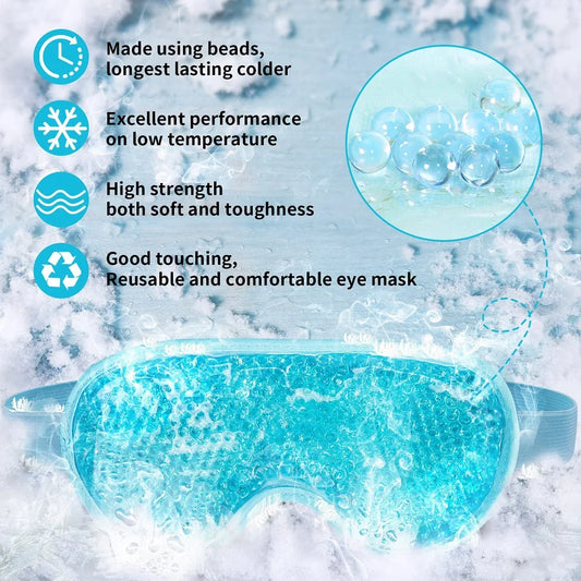 Dual Use Hot Cooling Eye Mask Reusable Cold Compress Ice Pack Sleeping Eye Cooling Pads Gel Eye Mask for Puffy Eyes Beauty Tools