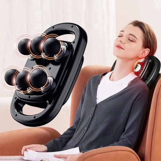 6-Head Muscle Massager for Deep Tissue Percussion & Relaxation, Body Tension from Neck, Shoulders, Legs