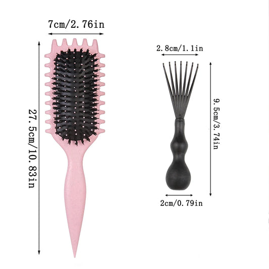 Curly Hair Styling Brush – Detangling & Curl Shaping Comb for Men and Women, Gentle on Hair, Reduces Pulling