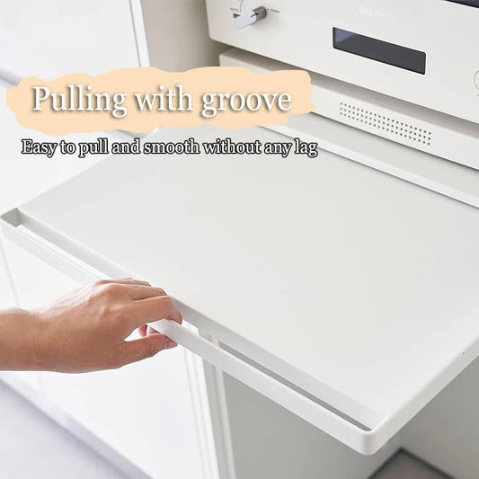 Kitchen microwave storage rack, bottom pull-out tool, drawer style basket, oven bracket, sliding partition, pot and bowl rack Mmall USA