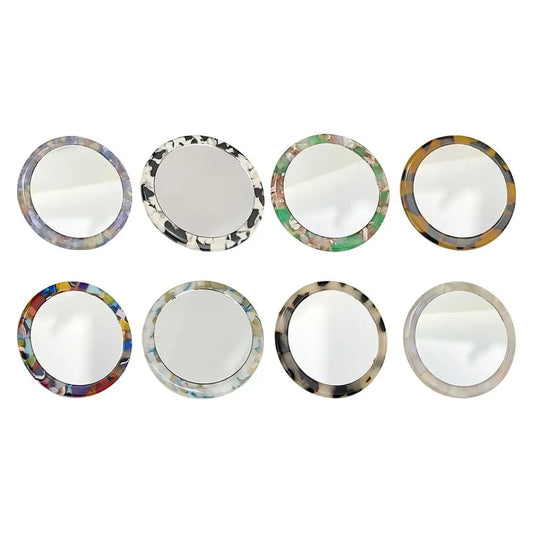 Travel Accessories Simple Acetate Makeup Mirror Portable Round SPA Salon Compact Mirrors Mini Cute Cosmetic Vanity Mirror