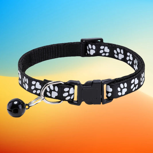 Pet Collars Cute Print with Bell Cats Collars Outdoor Adjustable Necklaces 12pcs/set