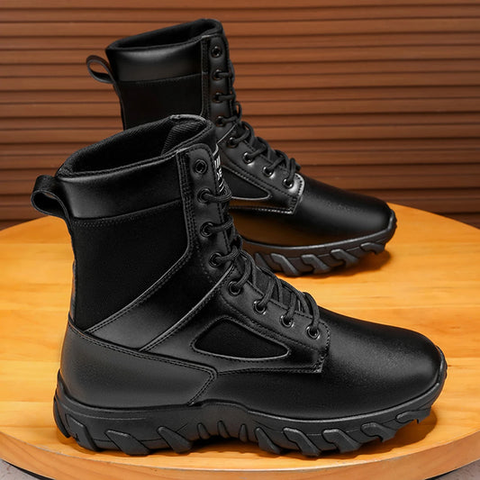 Men's high top boots, casual sports shoes, outdoor camouflage, wear-resistant, trendy and fashionable men's boots