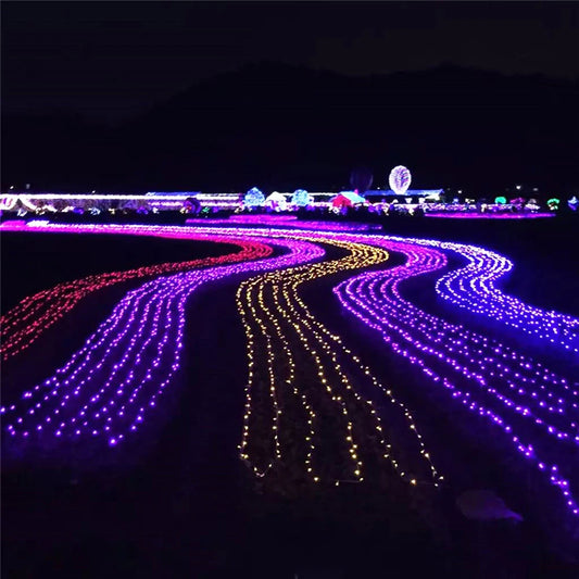 LED Net Mesh Light 110V 220V Curtain String Lights Fairy Lamp Christmas Wedding Party Holiday Outdoor Decor Lighting 3x2M 6x4M