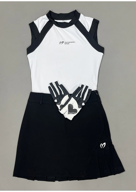 Women's Golf Apparel: Quick-Dry Breathable Casual Sleeveless T-Shirt with Skirt Set - Anti-Exposure Design