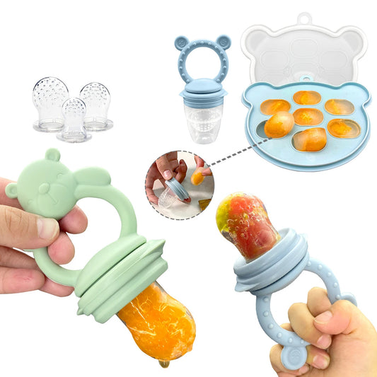 Baby Koala Fruit Feeder Set Food Supplement Feeder BPA Free Silicone Nursing Feeding Freezer Tray Tableware Fresh Food Feeder
