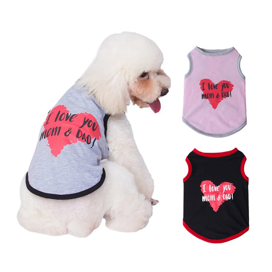Lovely Puppy Cat Dog Sleeveless Vest Summer Pet Clothes for Small Dogs Chihuahua Maltese Pomeranian mascotas Clothing Outfit