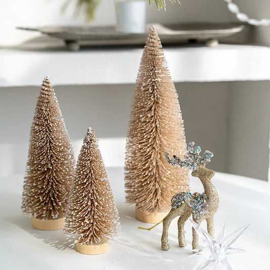 Tabletop Mini Christmas Tree Artificial Mini Xmas Pine Tree Miniature for Christmas Decorations Indoor Home Kitchen Dining Table