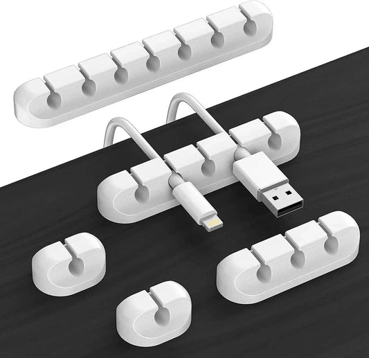Cable Cord Organizer – Silicone USB Cable Winder & Management Clips, Self-Adhesive for Mouse, Keyboard, Headset, iPhone, Huawei