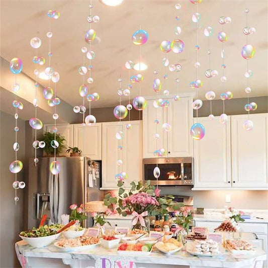 Under The Sea Party Decorations Colorful Bubble Garlands Ocean Themed Party Circle Hanging Banner Birthday Party Decor 1pc