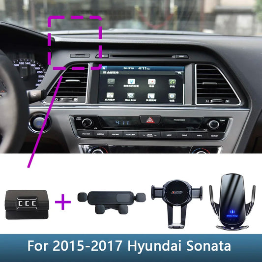 For Hyundai Sonata LF 2015 2016 2017 2018 2019 Car Phone Holder Special Fixed Bracket Base Wireless Charging Mount Accessories