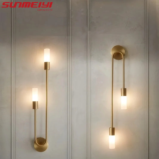 LED Golden Black Light Luxury Wall Lamp Living Room Nordic Modern Minimalist Creative Background Wall Corridor Bedroom Bedside