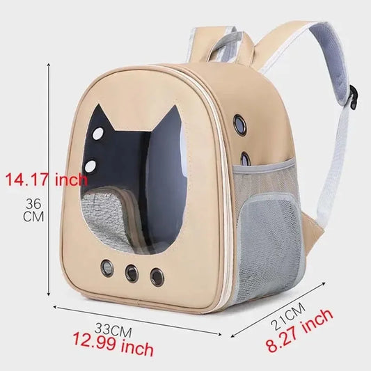 Portable Transparent Pet Backpack Foldable Outdoor Carrying Cats Bag Breathable Travel Bags for Kittens/Dogs Going Out Pets Bag