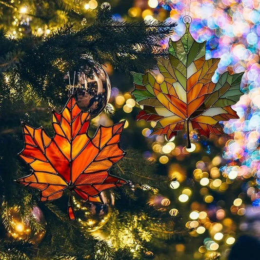 Maple Leaves Ornament Window Decor Fall Leaves Maple Leaves Holiday Ornaments Stained Fall Decorations Acrylic Home Decor Mmall USA