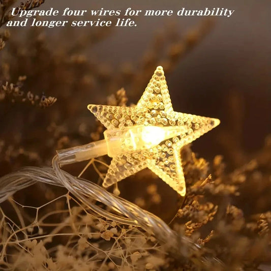 10/20/30/40 LED Star String Light Battery Powered Waterproof Fairy String Lights For Wedding Party Christmas Tree New Year Decor Mmall USA