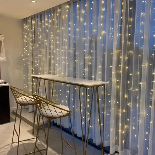 8 Mode USB Curtain Lights LED Fairy String Light Wedding Christmas Birthday Party Holiday Outdoor Light Bedroom Light Decoration