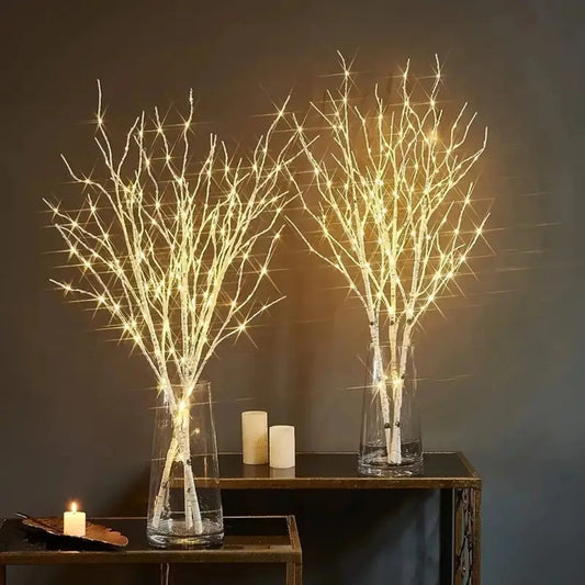 1 PC White Birch Branch Lights Battery Operated 20 LED Fairy Lights Willow Branches for Home Bedroom Inside Outdoor Decoration Mmall USA