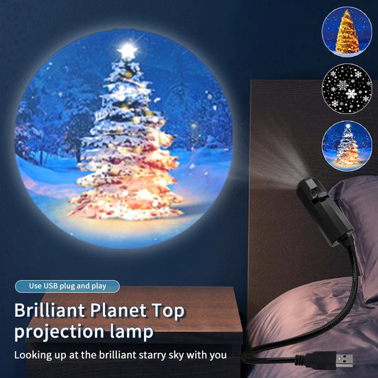 Christmas Halloween Led Projection Moon Lamp USB Night Light for Party Bedroom Holiday Decoration Ceiling Wall Atmosphere Light Mmall USA