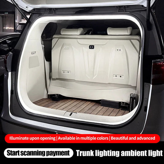 LED Trunk Lighting Lights Dynamic Flowing Flexible Light Strip On/Off Scanning Atmosphere Lamp Waterproof for Car Accessories