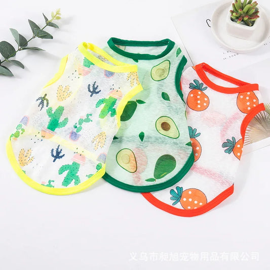 Dog Clothes Vest Spring And Summer Thin Breathable Cat French Bucket Pomeranian Teddy Bear Sunscreen Pet Anti-hair Loss