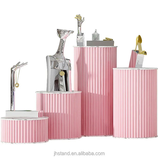 Wedding Decor Colorful Event Column Pedestal Display Table Wedding Flower Stand For Events Marriage Party Round MDF Plinth