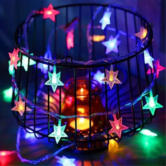 10/20/30/40 LED Star String Light Battery Powered Waterproof Fairy String Lights For Wedding Party Christmas Tree New Year Decor Mmall USA