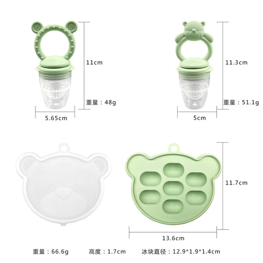 Baby Koala Fruit Feeder Set Food Supplement Feeder BPA Free Silicone Nursing Feeding Freezer Tray Tableware Fresh Food Feeder
