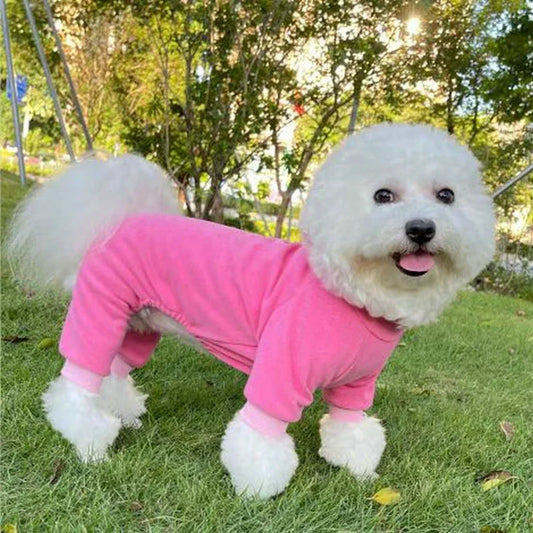 Coral Fleece Dog Pajamas Autumn Winter Puppy Jumpsuit Warm Dog Clothes For Small Dogs Pet Costume Chihuahua Yorkies Pajamas