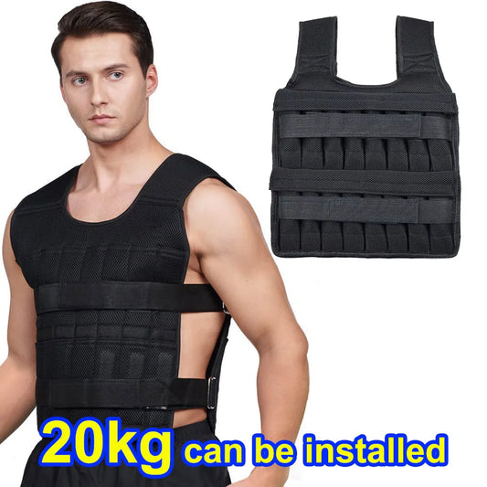 Adjustable Workout Weighted Vest,20KG Training Fitness Weighted Jacket,for Strength Endurance Running,Not Included Steel Plate