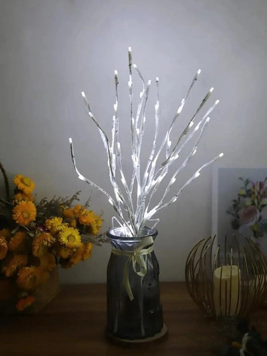 1 PC White Birch Branch Lights Battery Operated 20 LED Fairy Lights Willow Branches for Home Bedroom Inside Outdoor Decoration Mmall USA