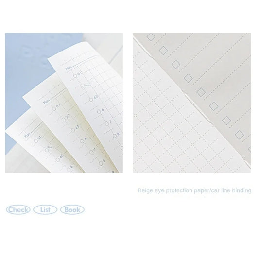 Stationery Minimalist Strip Shape Notebook Horizontal Colorful Kawaii Daily Planner Notebook Grid Kawaii